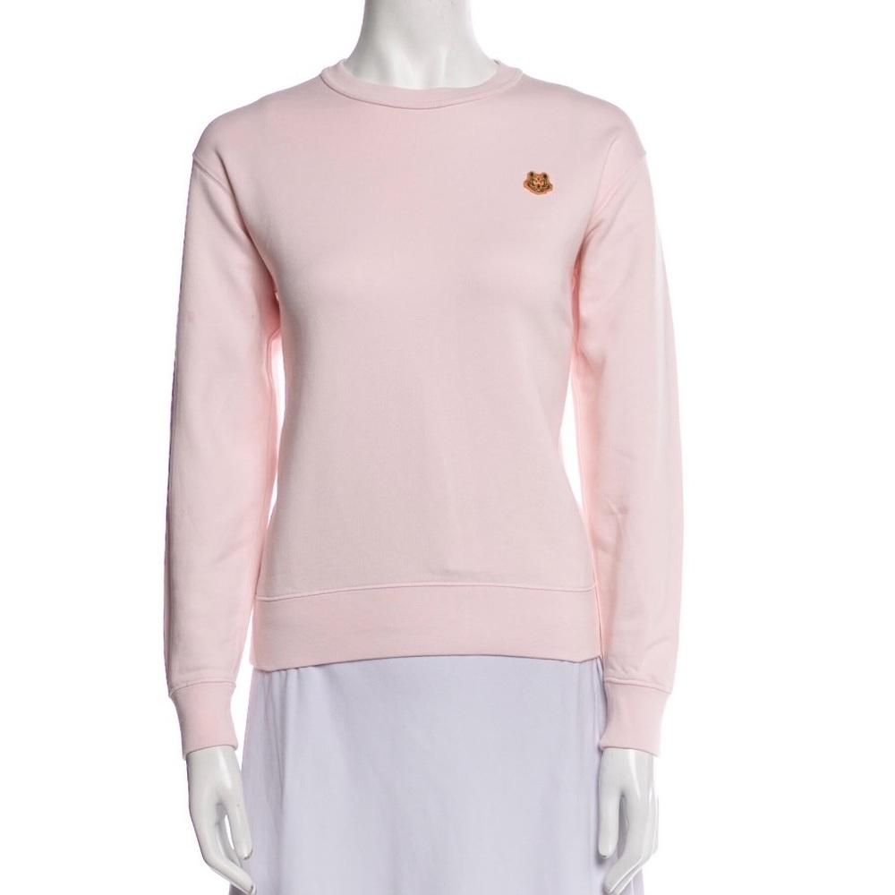 Kenzo Pink Crew Neck Sweater with Ribbed Details